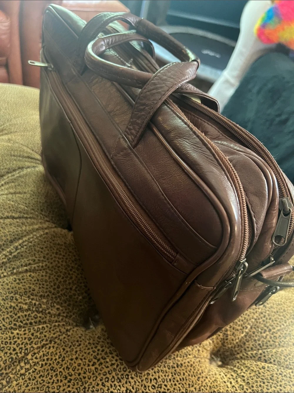 Heritage Soft Brown Leather Briefcase with Top Handles